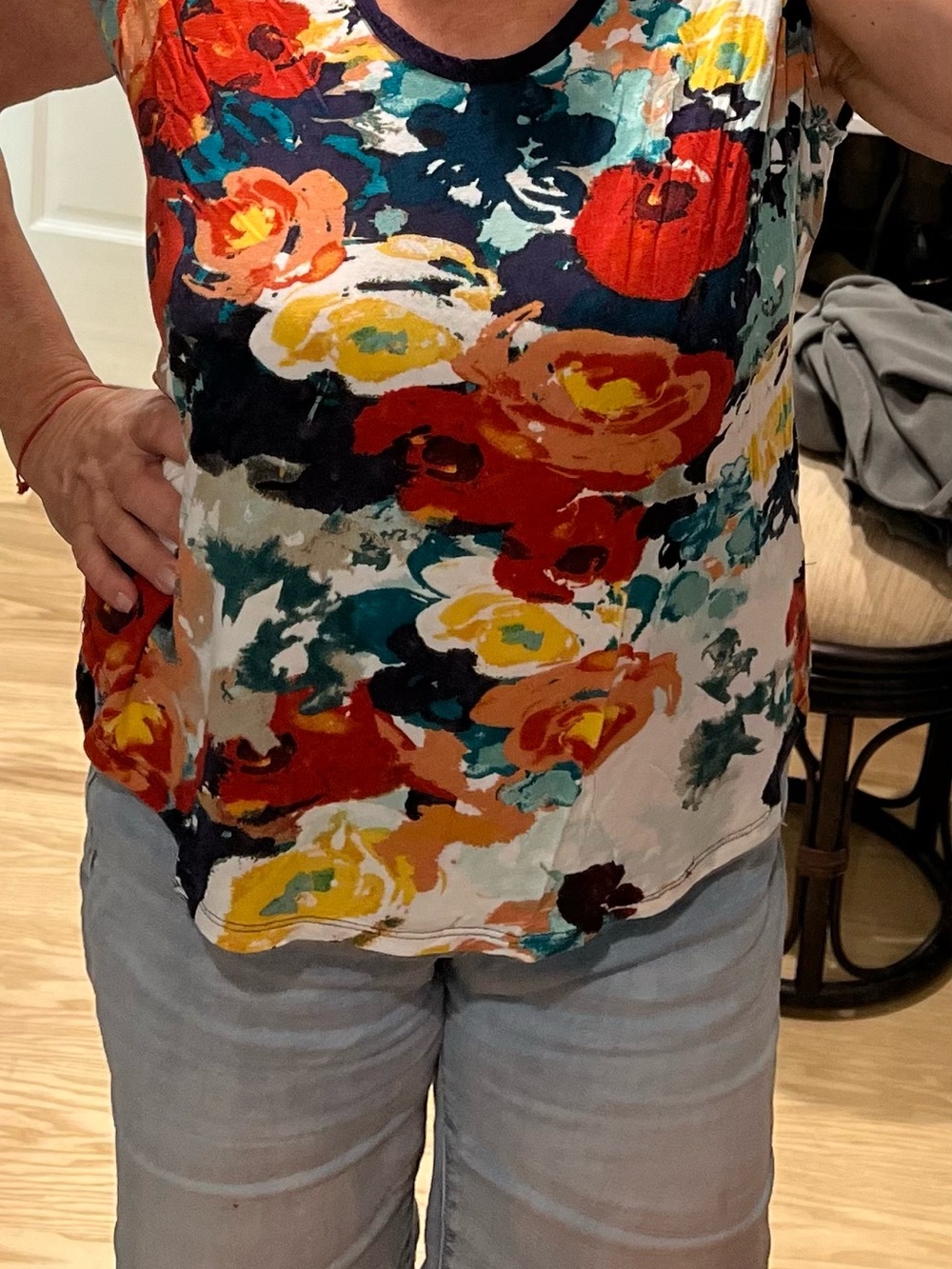 Anthropologie Multicolor Floral Sleeveless Top blouse shirt